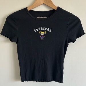 Nickelodeon Rugrats Princess Angelica Goth Y2K Ribbed Lettuce Trim Small